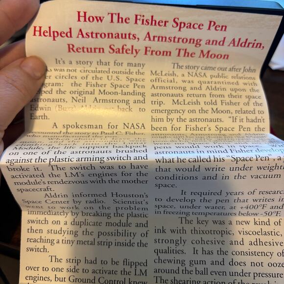 Fisher Space Pen Paul C. Fisher Nasa Astronaut Pen Paper Work Inc. Velvet Case - Picture 7 of 10